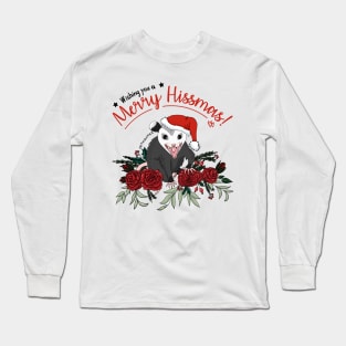 Merry Hissmas - floral christmas themed possum baby Long Sleeve T-Shirt